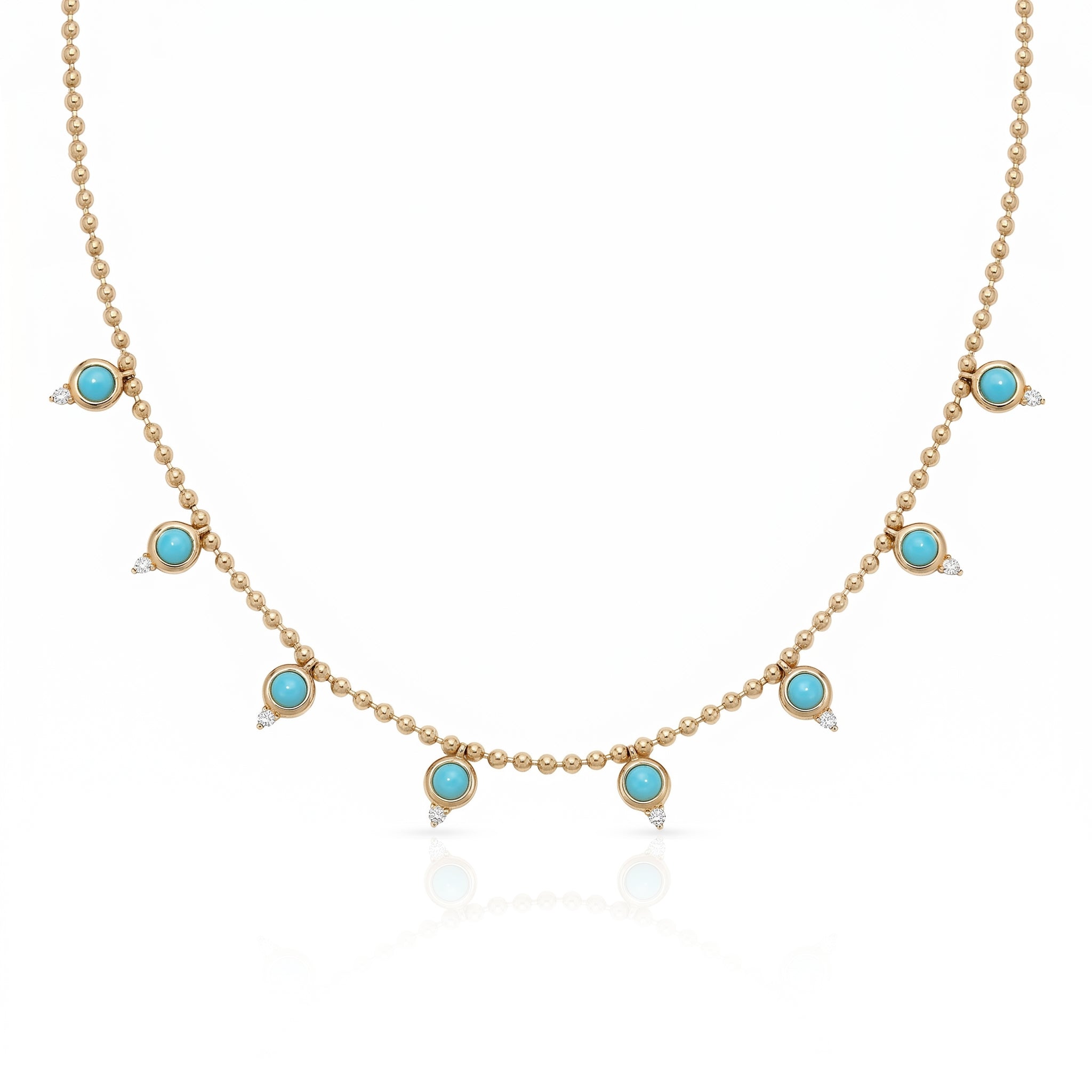 Drip Drop Necklace in Turquoise & Diamond